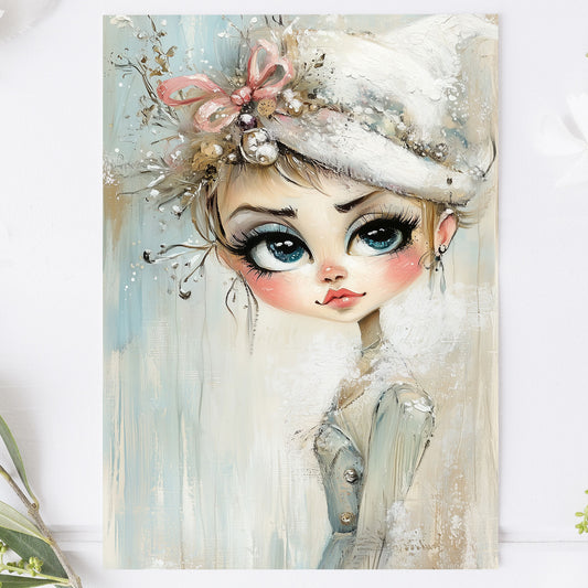 Vykort Whimsy Retro Girl PPPC595