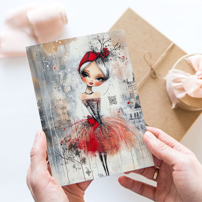 Postcard Whimsy Retro Girl PC596