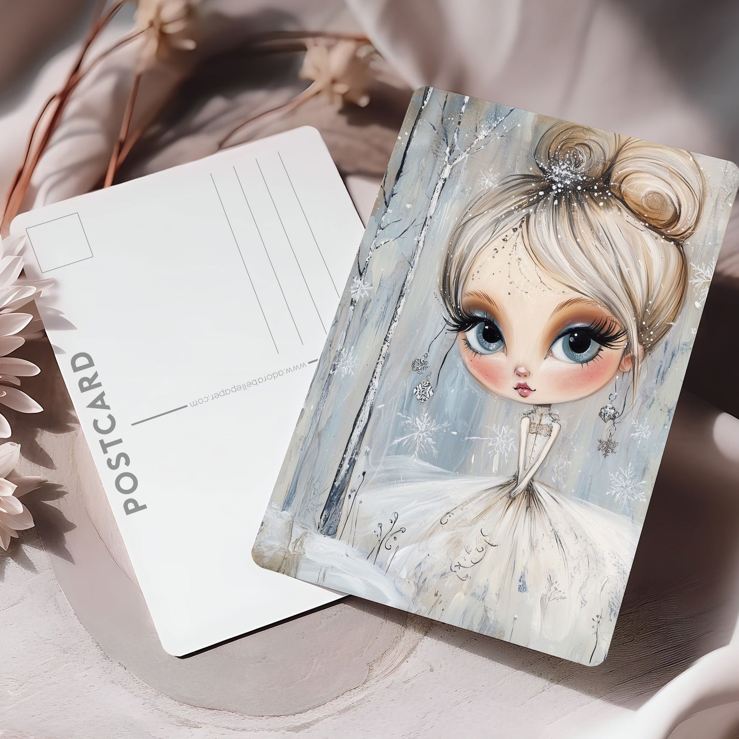 Postcard Whimsy Retro Girl PC597