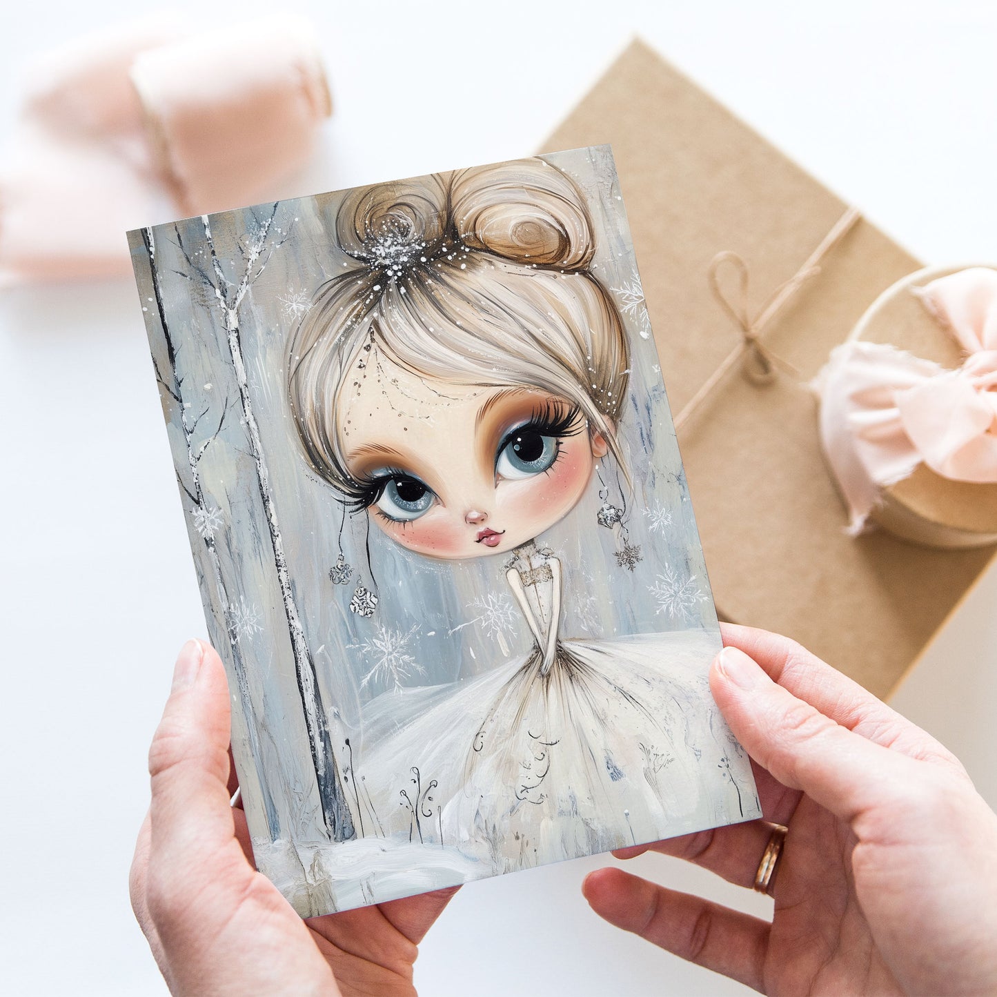 Postcard Whimsy Retro Girl PC597