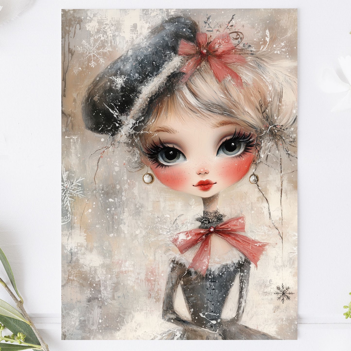 Postcard Whimsy Retro Girl PC598