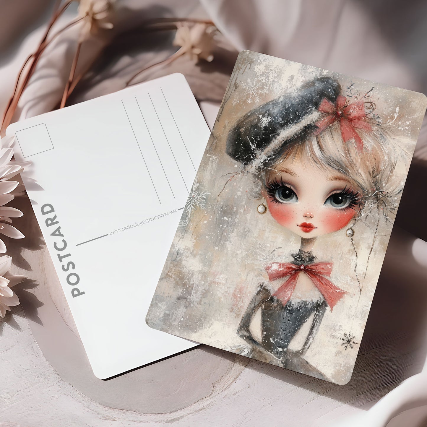 Postcard Whimsy Retro Girl PC598