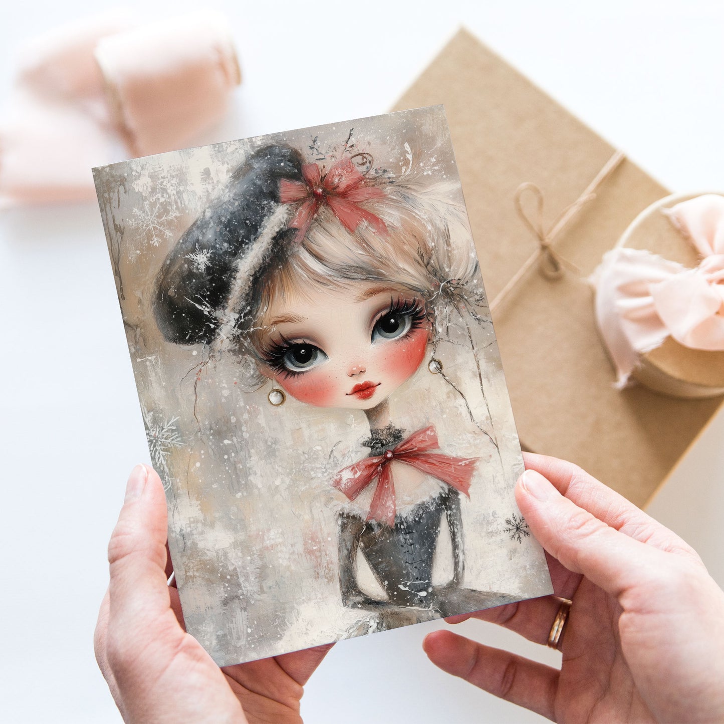 Postcard Whimsy Retro Girl PC598