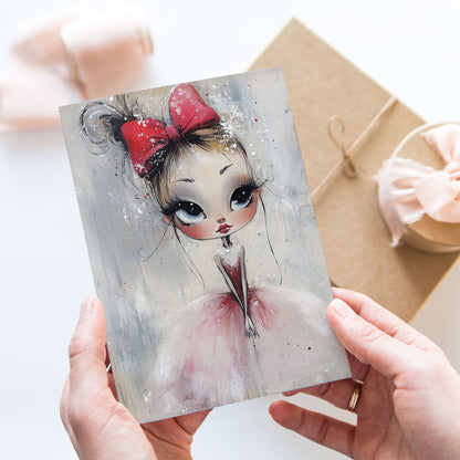 Postcard Whimsy Retro Girl PC599