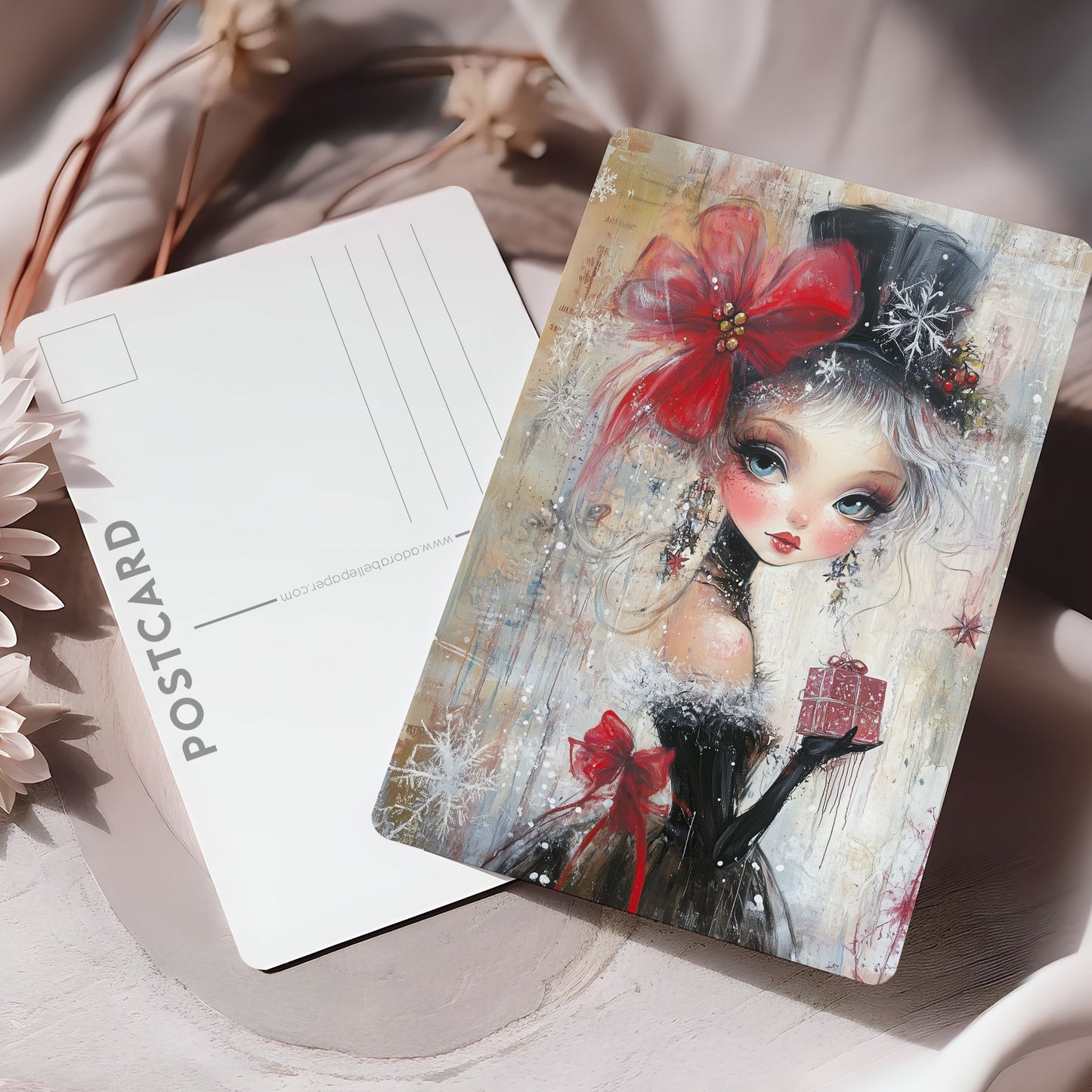 Postcard Whimsy Retro Girl PC600
