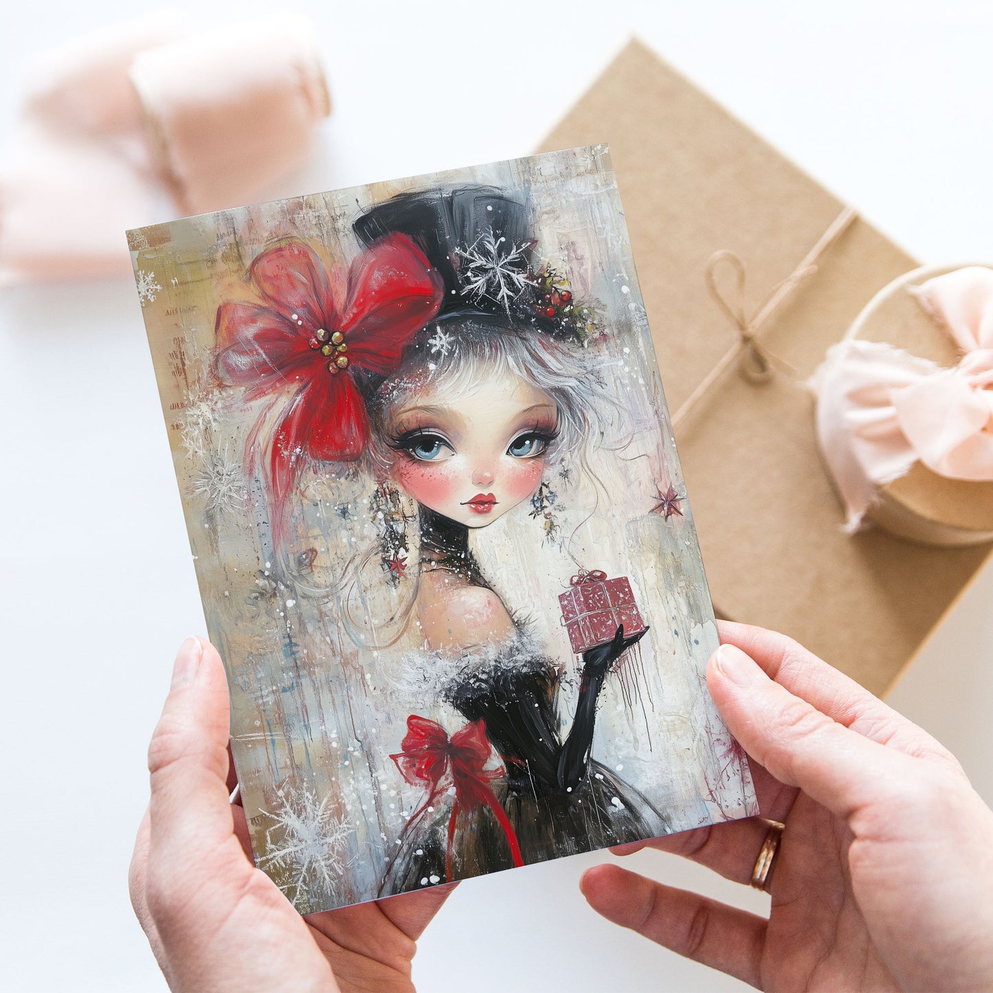 Postcard Whimsy Retro Girl PC600