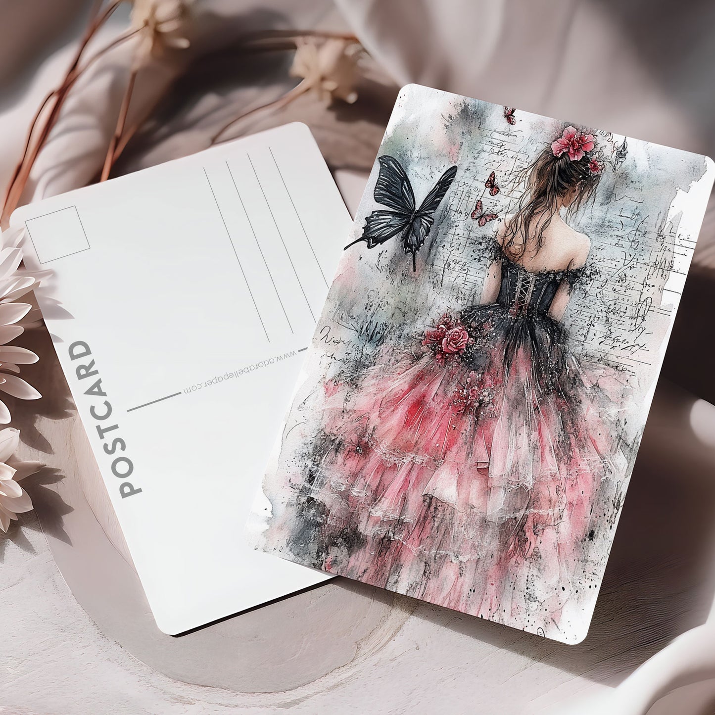 Postcard Junk Journal Girl PC601