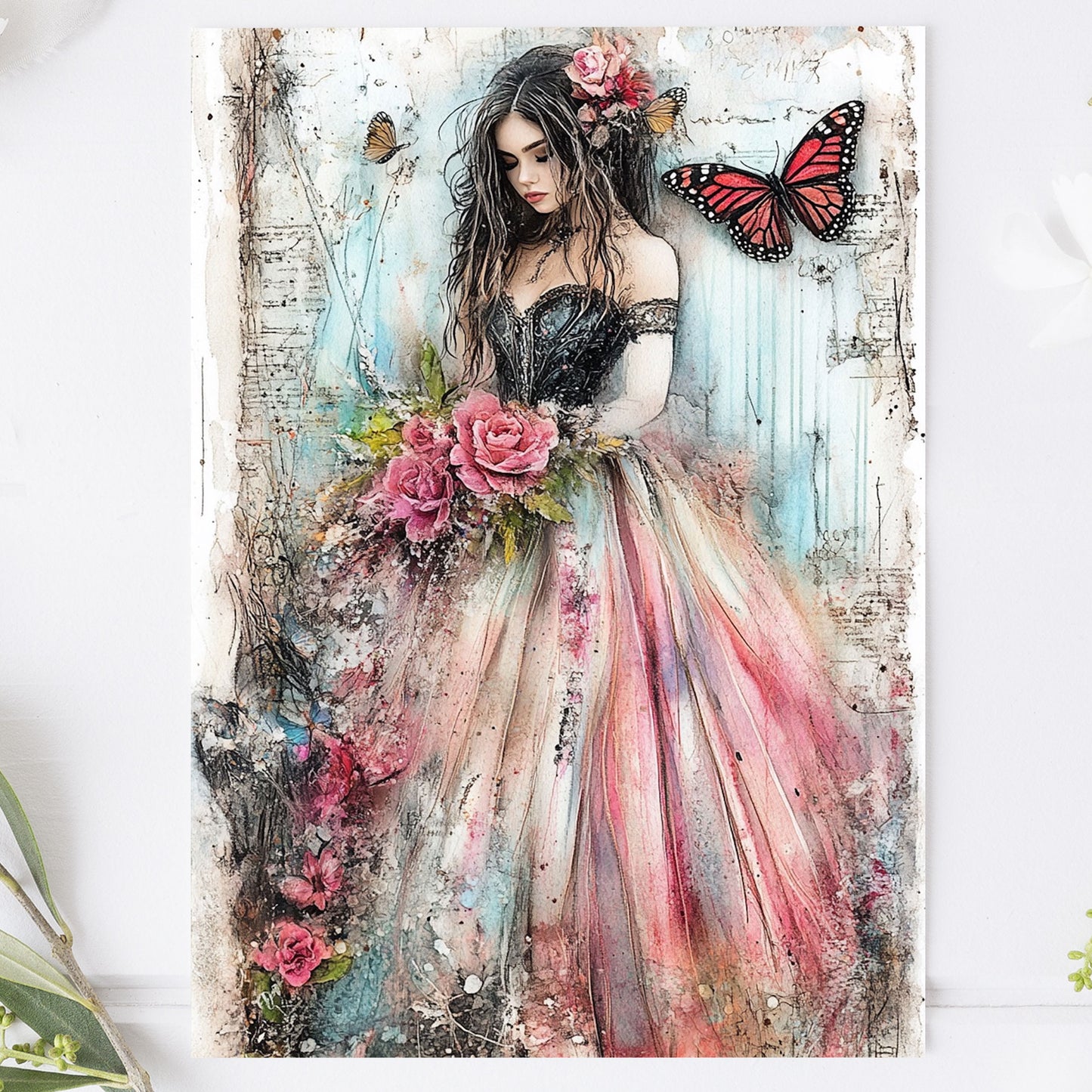 Postcard Junk Journal Girl PC603