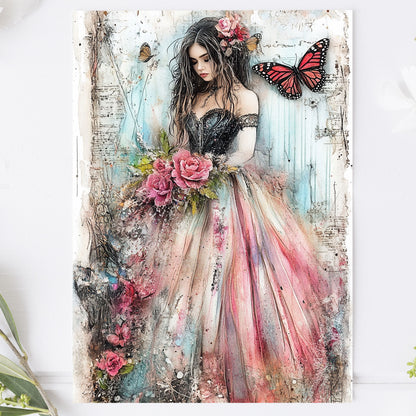 Postcard Junk Journal Girl PC603