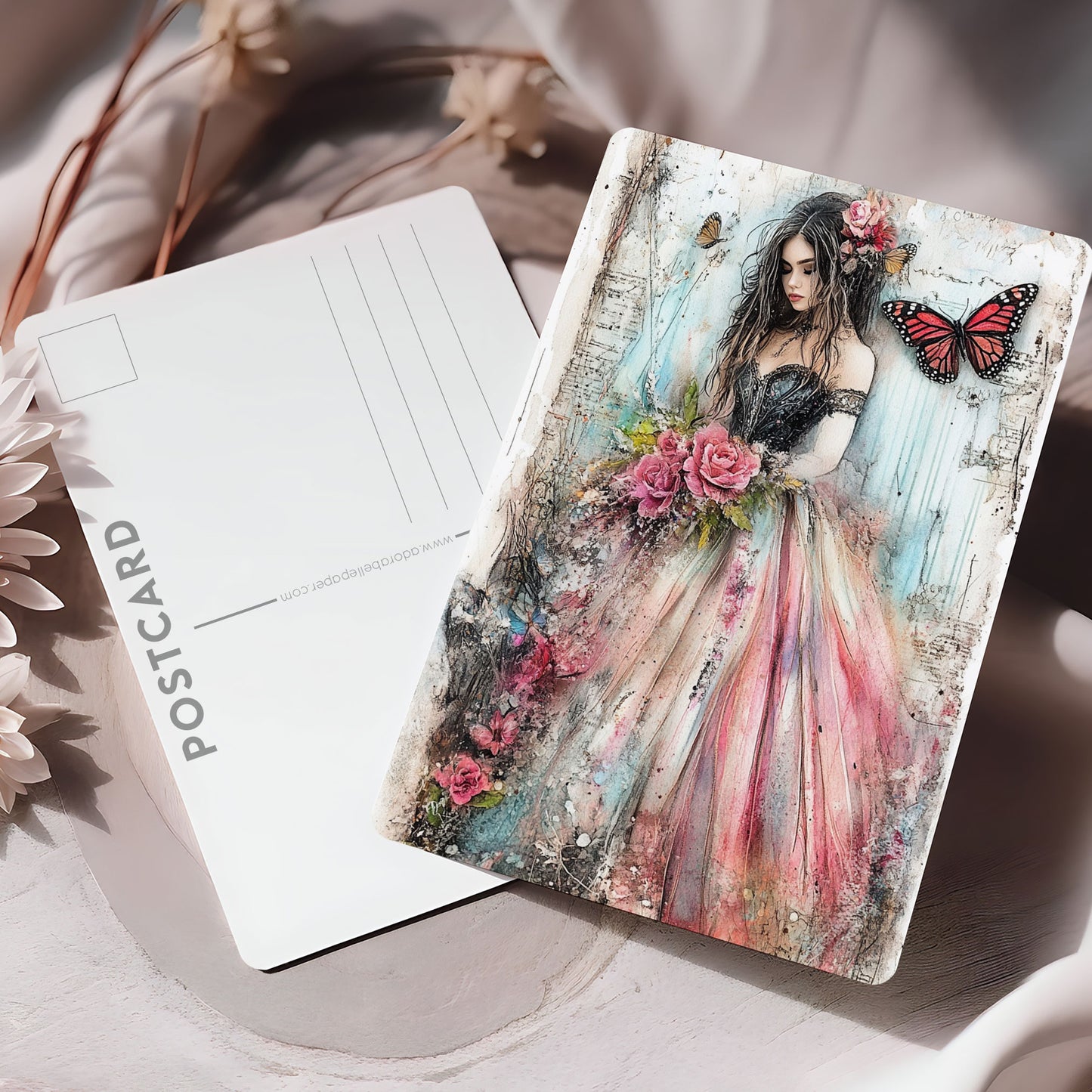 Postcard Junk Journal Girl PC603