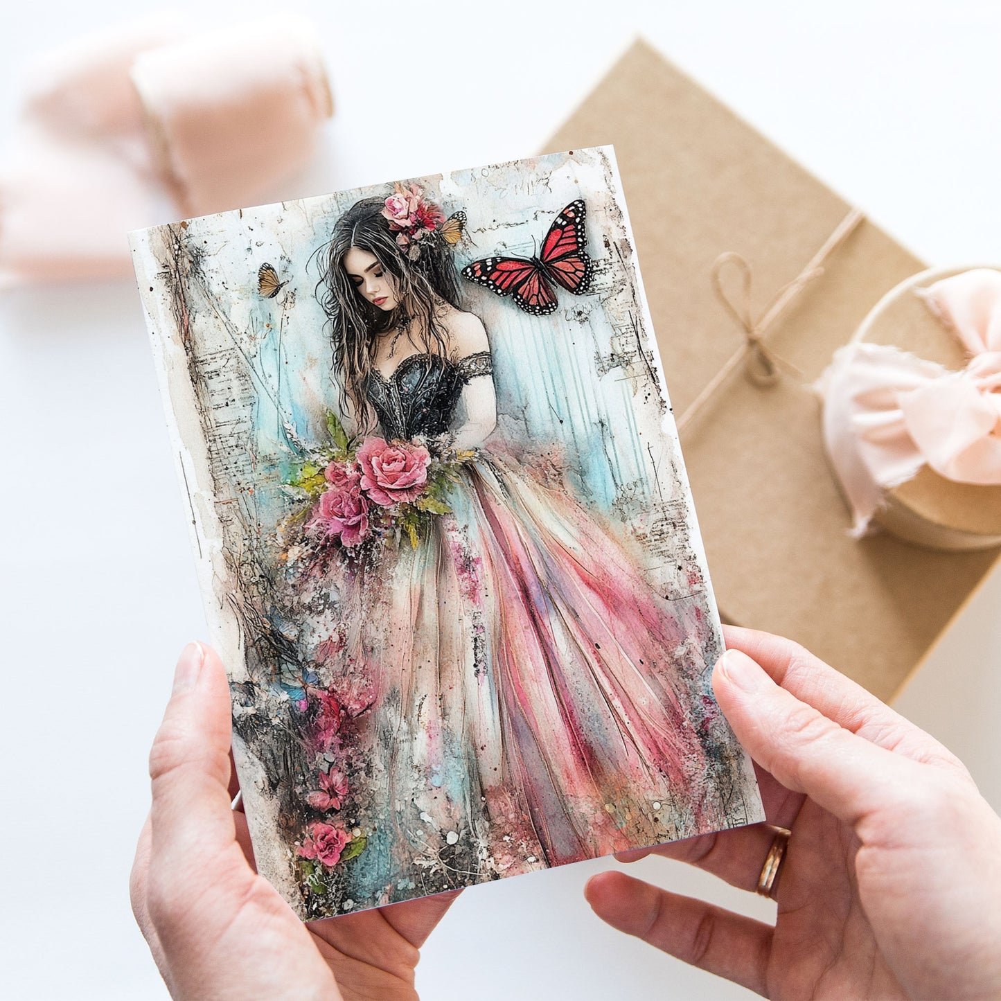 Postcard Junk Journal Girl PC603