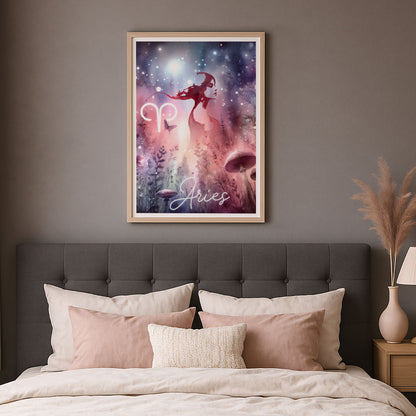 Wall Art Zodiac Aries - Astrology Print - Printed Poster in multiple sizes - PR89-10