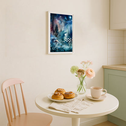 Wall Art Zodiac Aquarius - Astrology Print - Printed Poster in multiple sizes - PR89-11