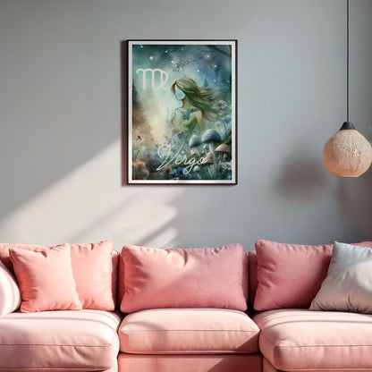 Wall Art Zodiac Virgo - Astrology Print - Printed Poster in multiple sizes - PR89-1