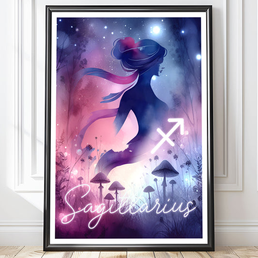 Wall Art Zodiac Sagittarius - Astrology Print - Printed Poster in multiple sizes - PR89-4