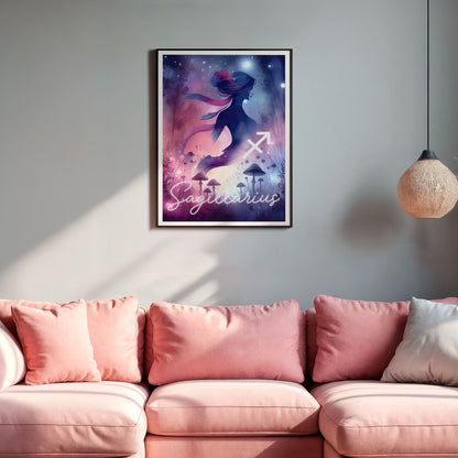 Wall Art Zodiac Sagittarius - Astrology Print - Printed Poster in multiple sizes - PR89-4