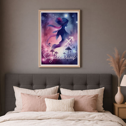 Wall Art Zodiac Sagittarius - Astrology Print - Printed Poster in multiple sizes - PR89-4