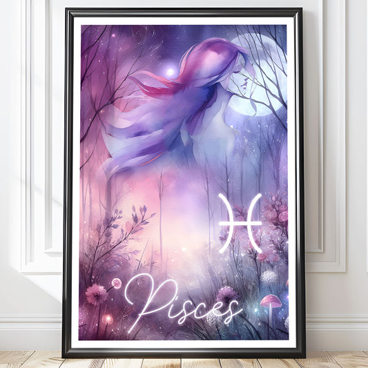 Wall Art Zodiac Pisces - Astrology Print - Printed Poster in multiple sizes - PR89-5