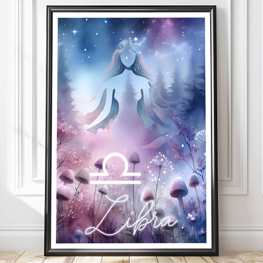 Wall Art Zodiac Libra - Astrology Print - Printed Poster in multiple sizes - PR89-6
