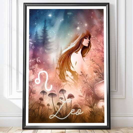 Wall Art Zodiac Leo - Astrology Print - Printed Poster in multiple sizes - PR89-7