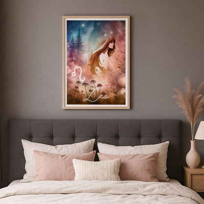 Wall Art Zodiac Leo - Astrology Print - Printed Poster in multiple sizes - PR89-7