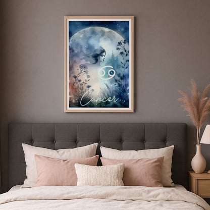 Wall Art Zodiac Cancer - Astrology Print - Printed Poster in multiple sizes - PR89-9