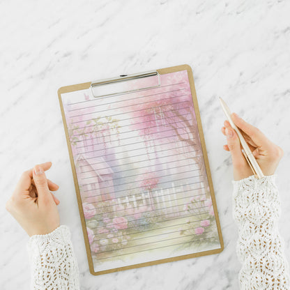 10-pack Writing Paper - Pink Spring Garden - Printed A5 Stationery - WP505