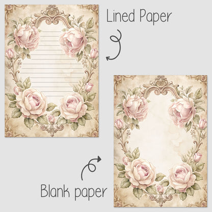 10-pack Writing Paper - Storybook Page Floral Baroque - Printed A5 Stationery - WP527